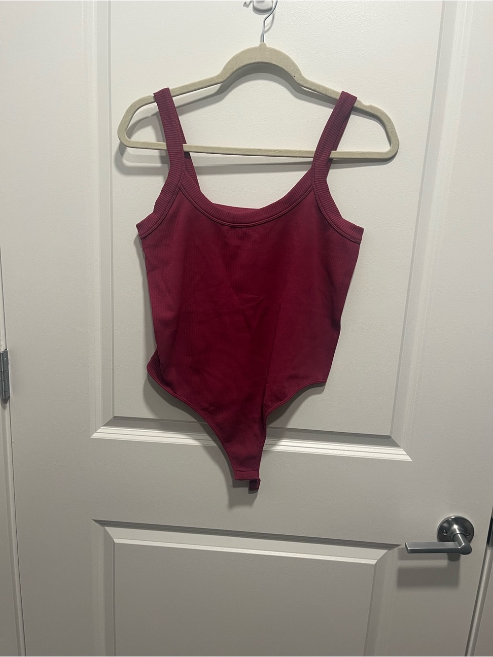 No Boundaries Burgundy Ribbed Tank Bodysuit